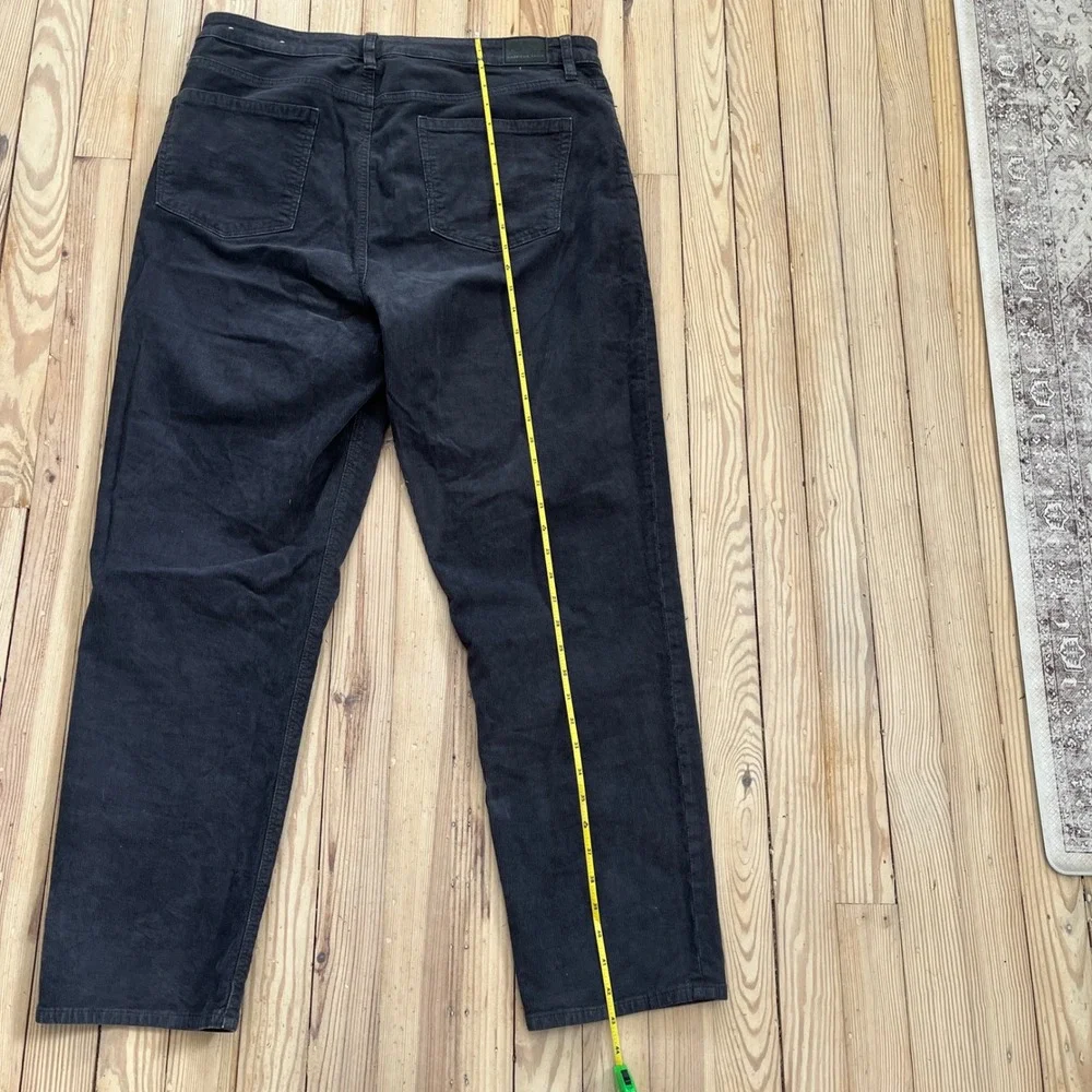 American Eagle Corduroy Pants Women Size 16 Long dark‎ gray y2k Stretch straight